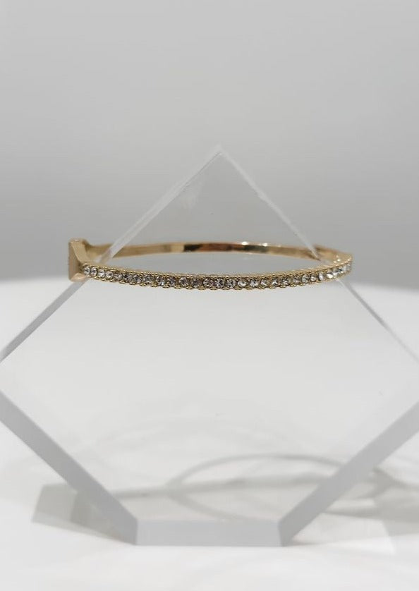 Hinged Crystal Bracelet, Gold