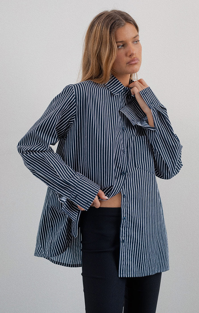 Turner Stripe Long Sleeve Shirt, Blue