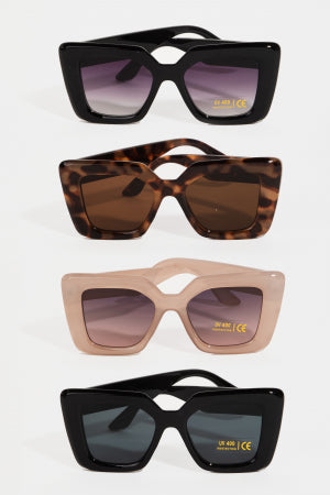 Thick Plastic Frame Cat Eye Sunglasses