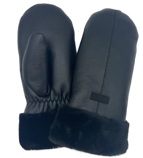 Faux Leather Mittens