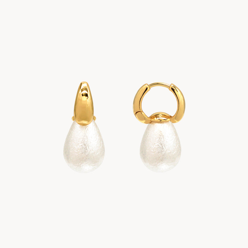 Vintage Pearl Earrings, Gold