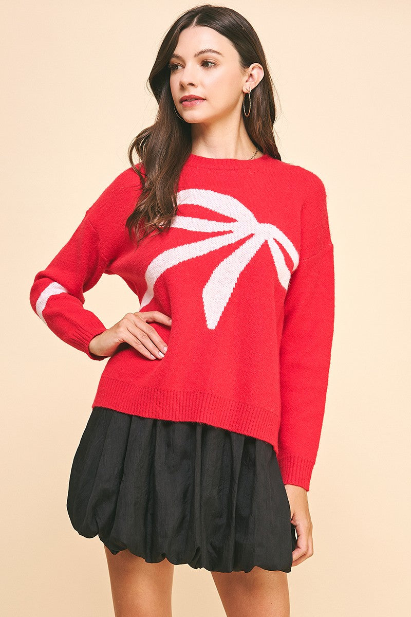 Bow Sweater, Red