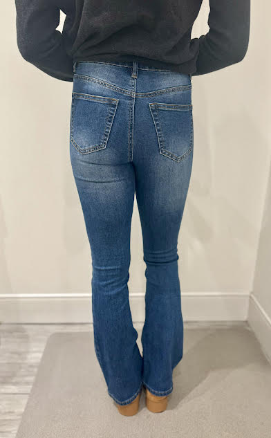 Joanie Woven Denim Pants, Denim Blue