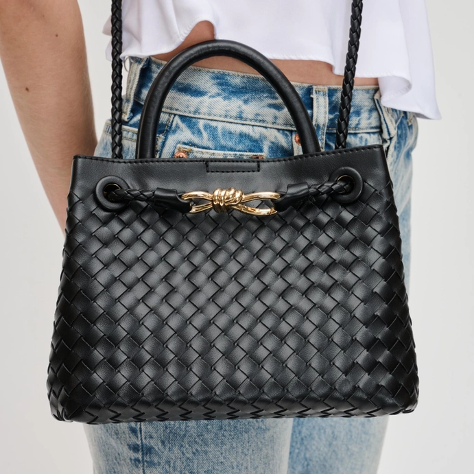 Blakely Woven Crossbody, Black