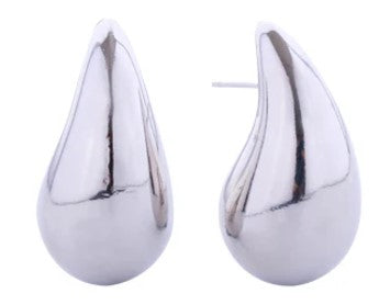 Teardrop Earring, Silver