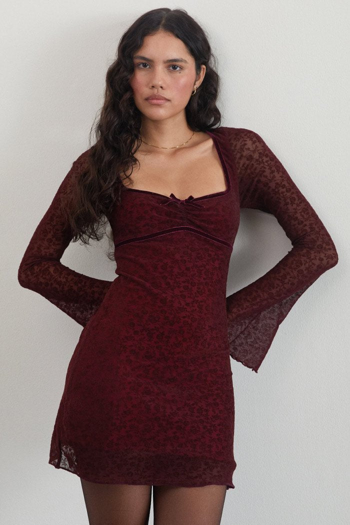 Luth Lace Dress, Maroon