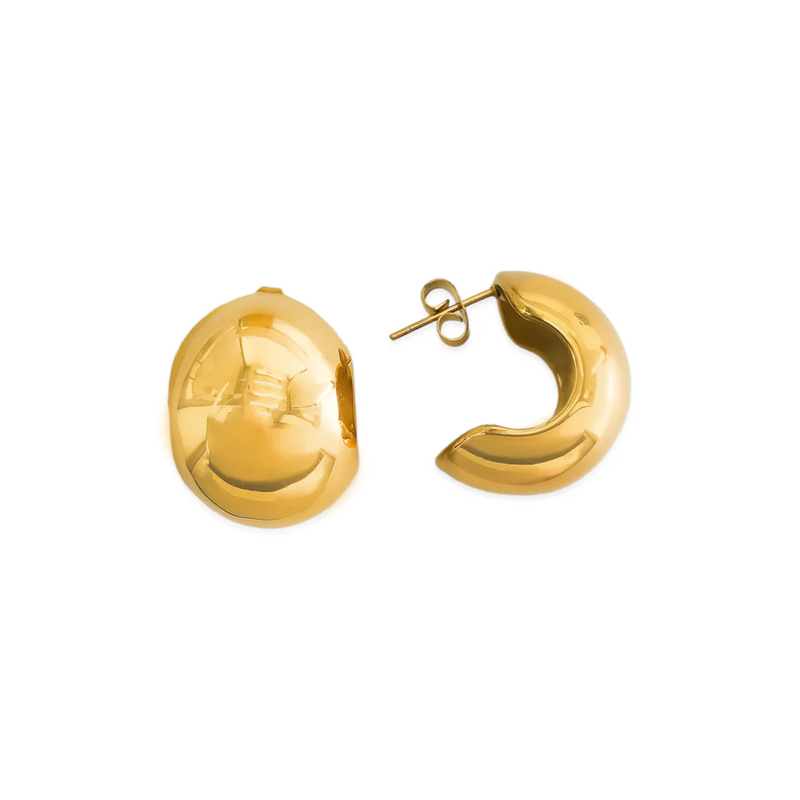 Partial Sphere Earrings, Gold