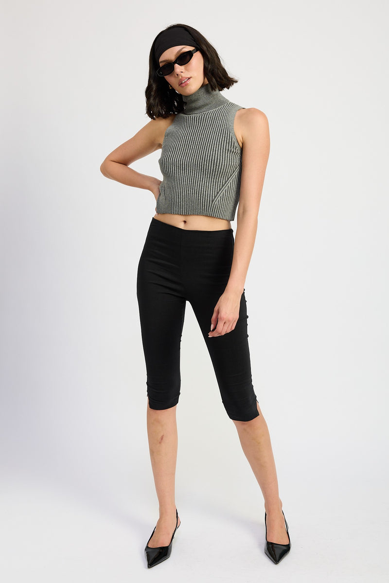 Sleeveless Turtleneck Sweater, Chaorcoal