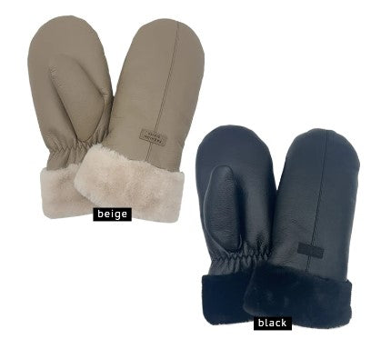 Faux Leather Mittens