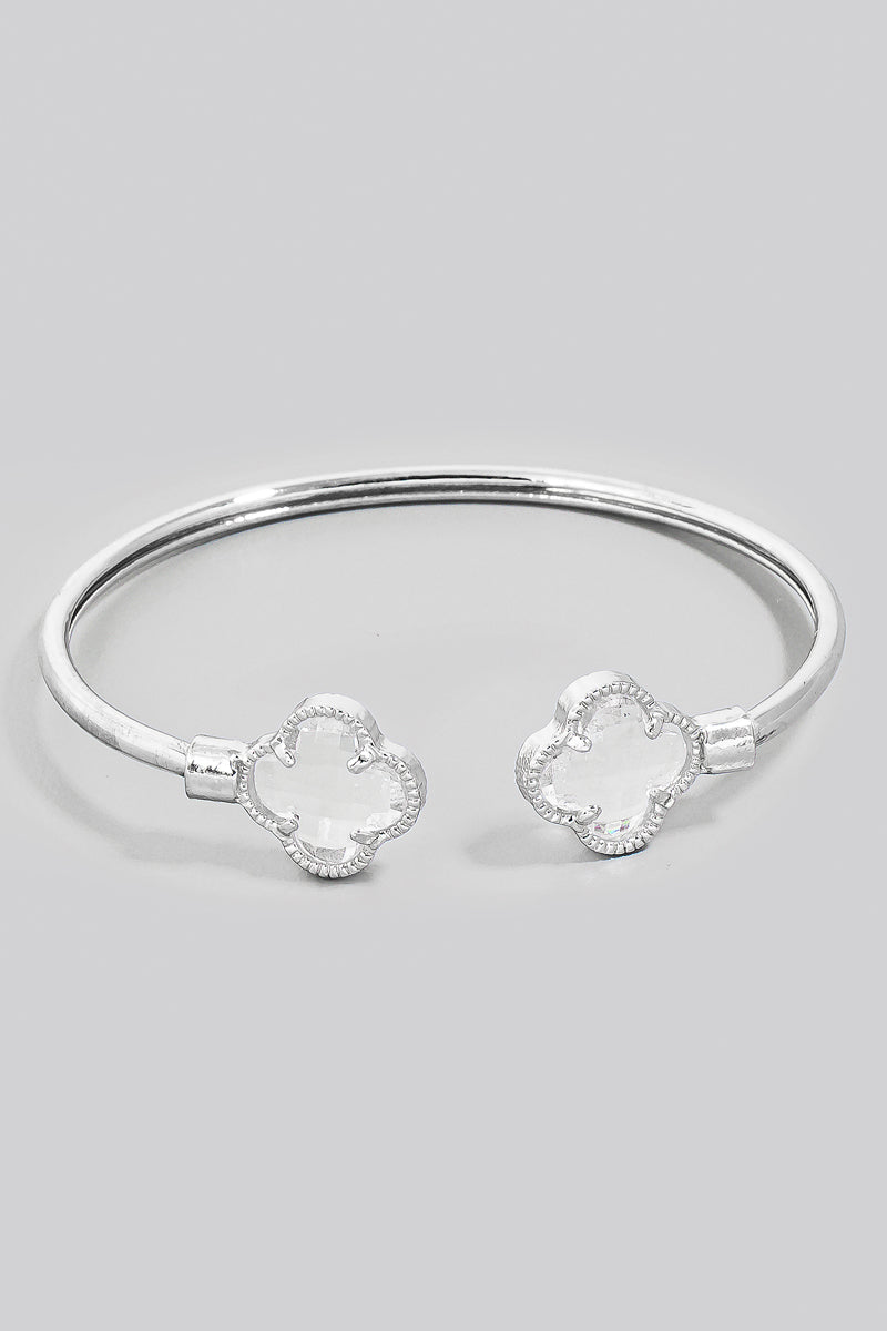 Clover Ends Bracelet, Silver