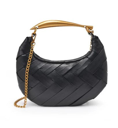 Ursula Woven Handbag, Black