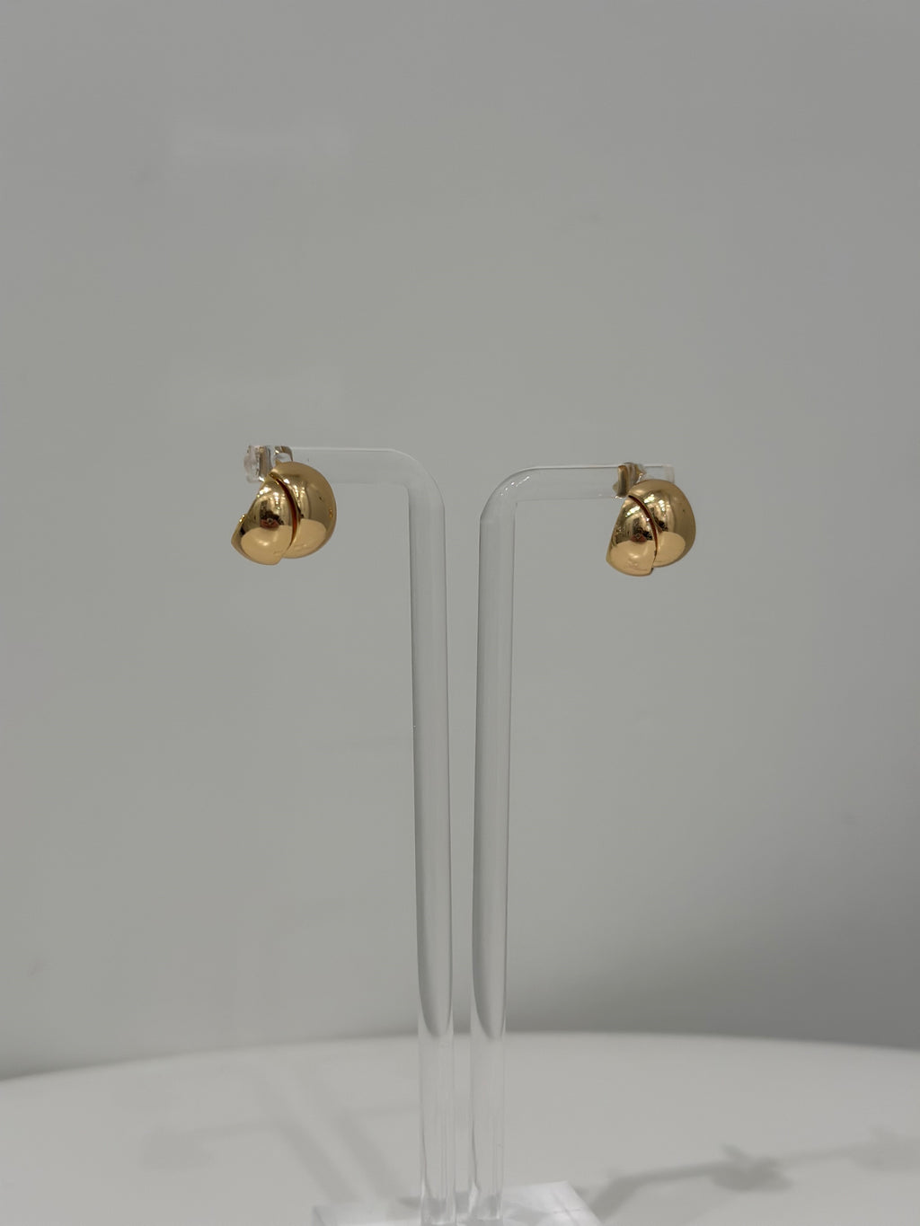 Crossed Crescent Post Earrings, Gold
