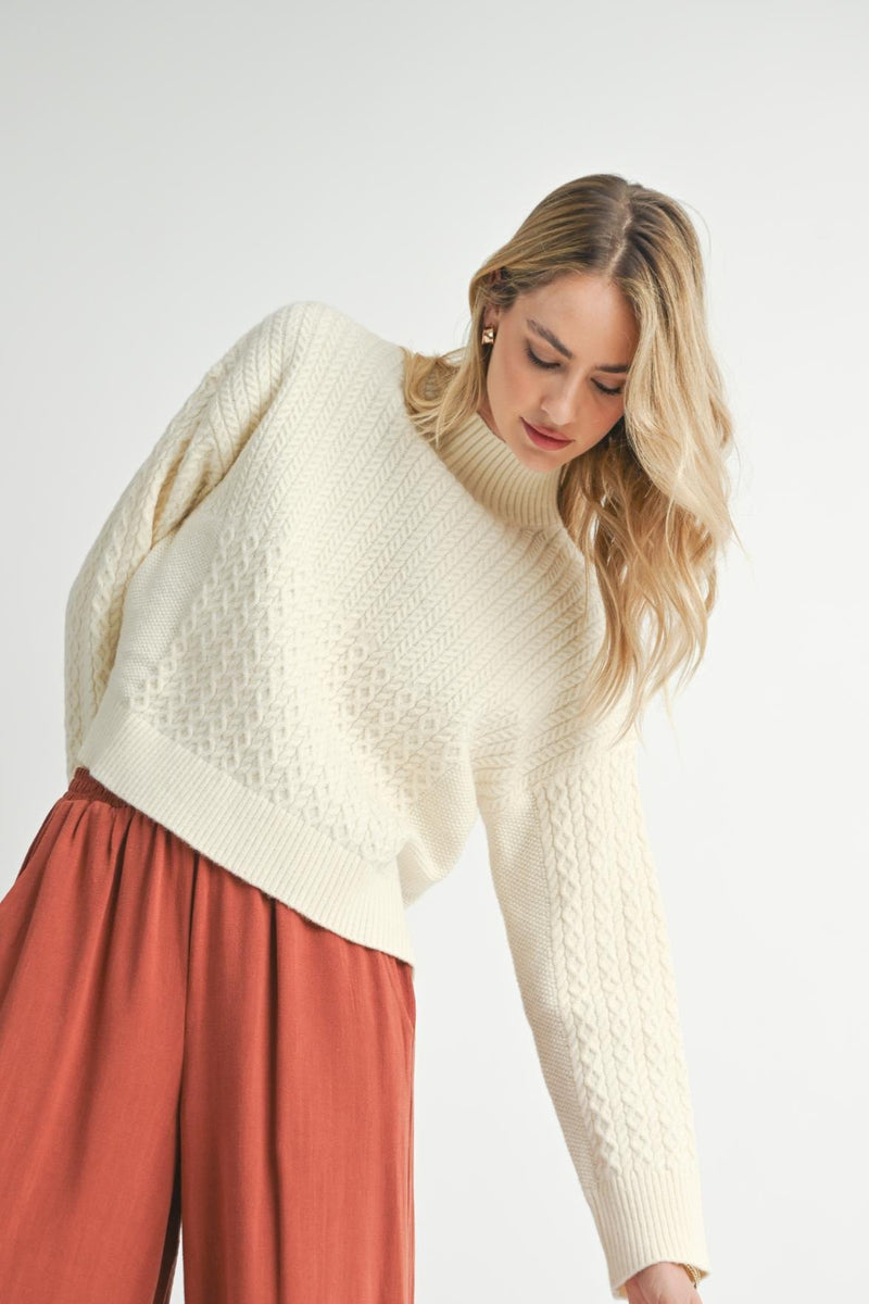 Liss Turtleneck Sweater, Ivory