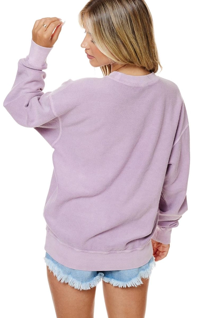 Mama Corded Sweatshirt, Lavender