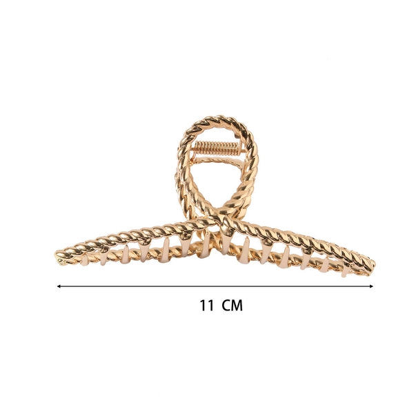 GOLD METAL CLAW CLIP, TWISTED LOOP