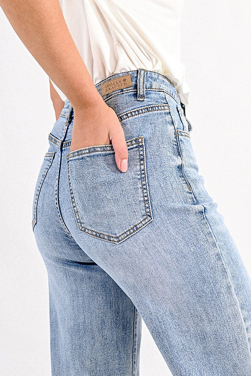 Jamie Woven Pants, Blue Denim