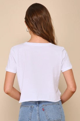 Vote for Taylor Crop Tee, White