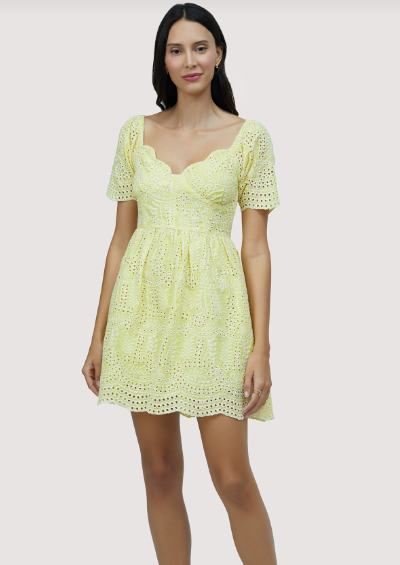 Lemon Drop Mini Dress, Yellow