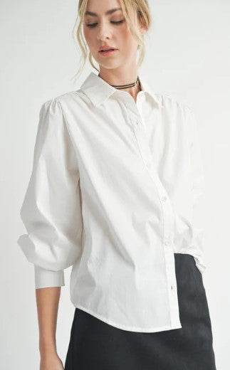 Shades on Button Up Shirt, Ivory