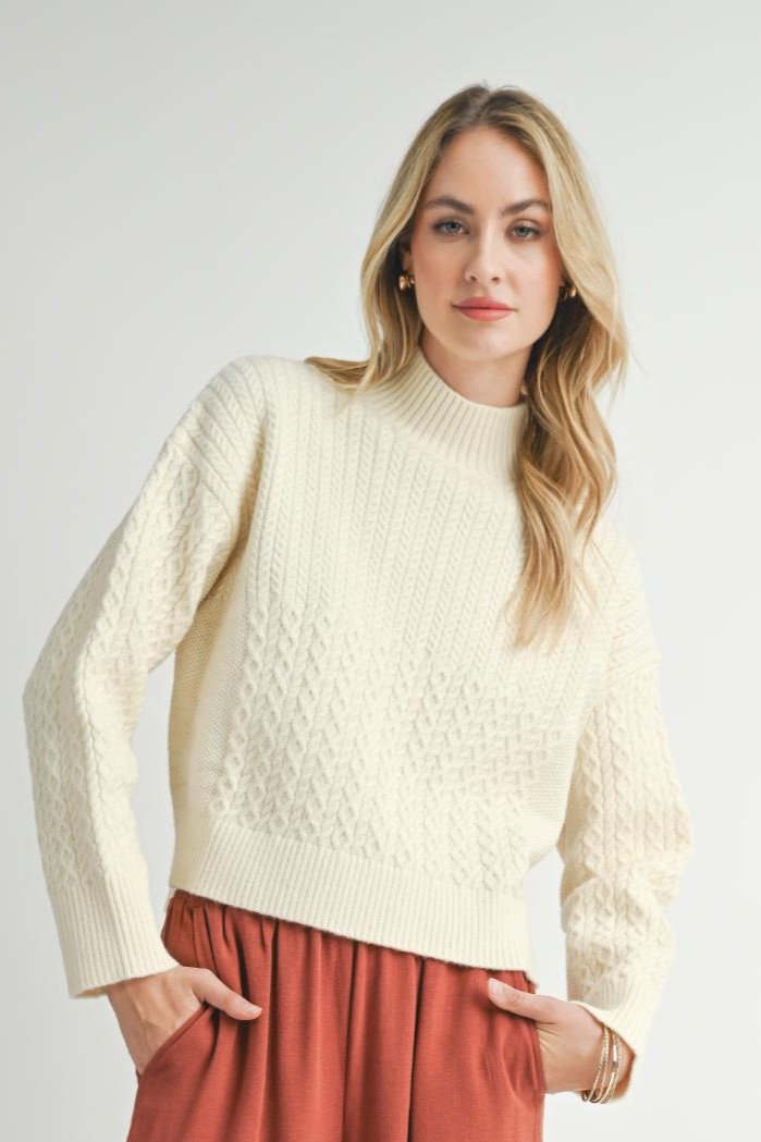 Liss Turtleneck Sweater, Ivory