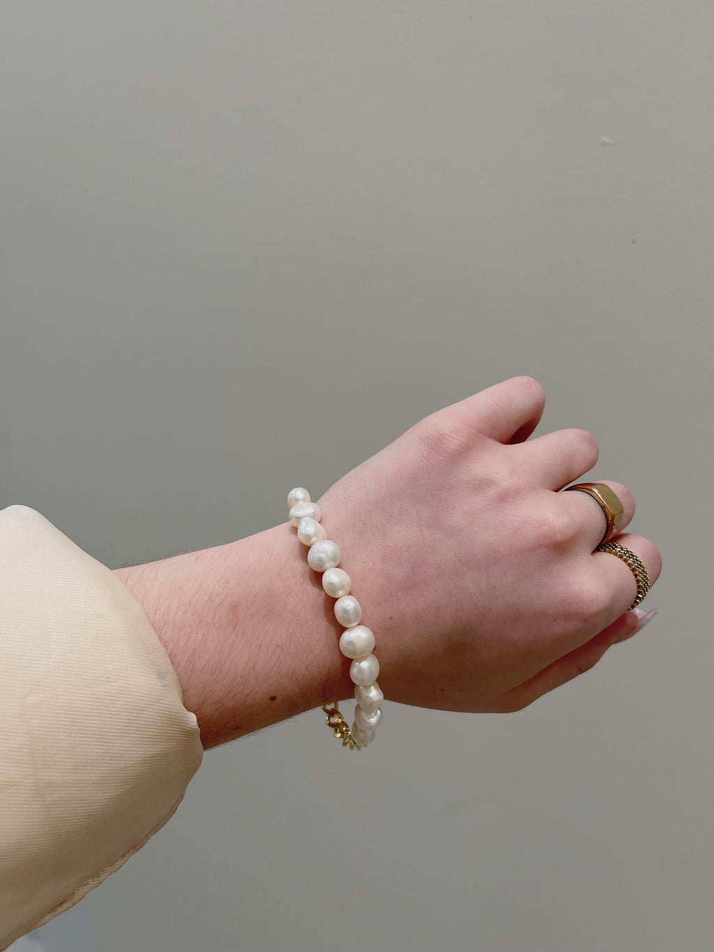 Pearl Chain Bracelet, Gold