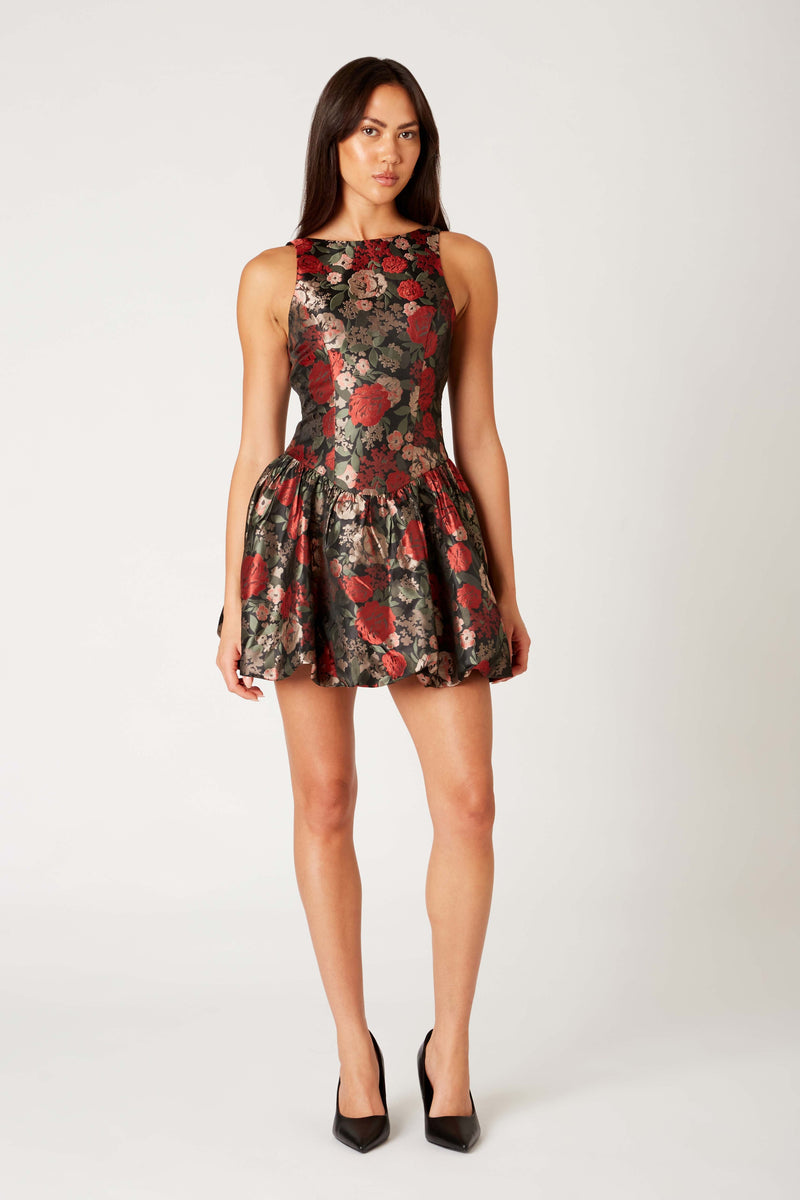 Tamara Dress, Black/Cherry