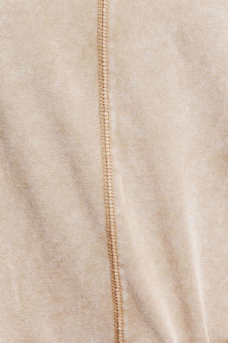 Pocket Detail Knit Romper, Tan