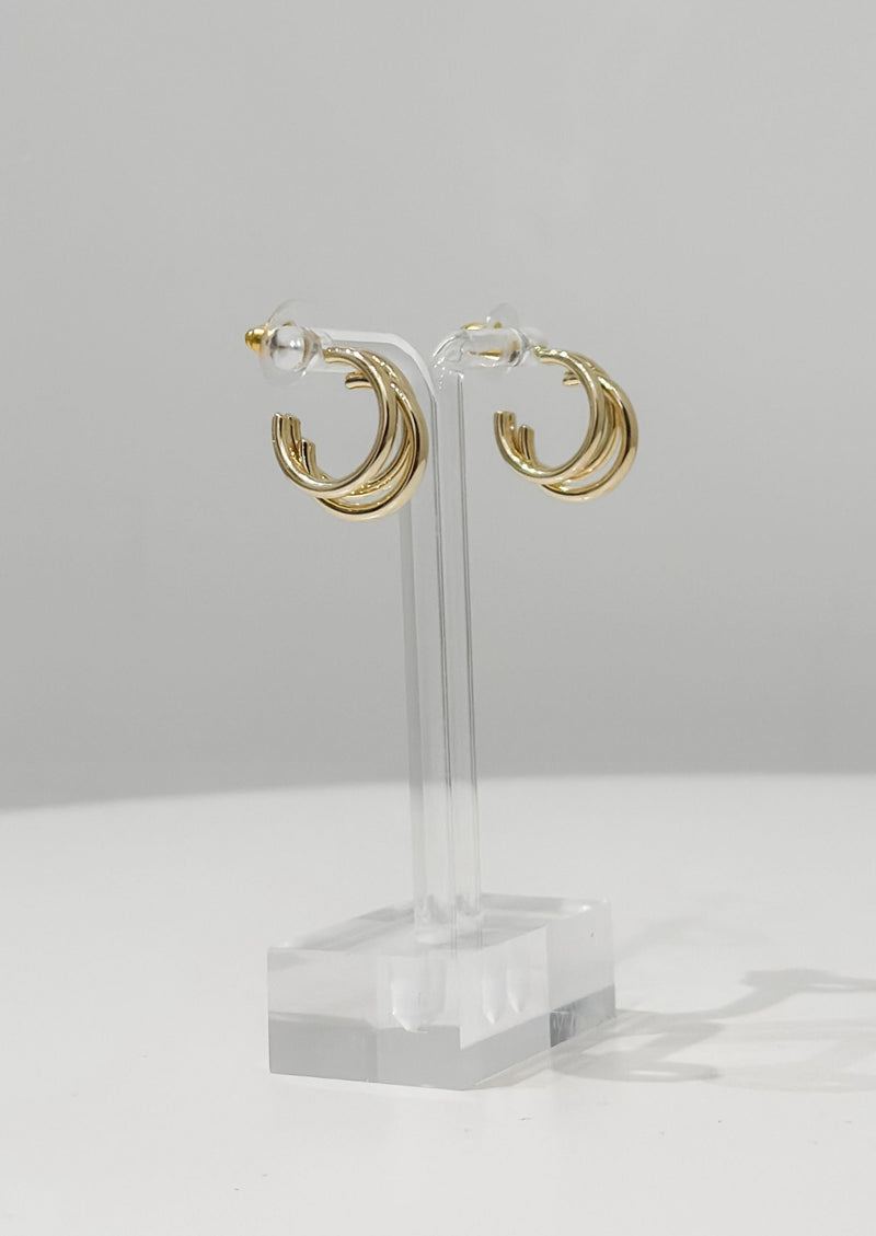 Small Layered Hoop Earrings, Gold