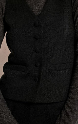 Button Up Vest, Black