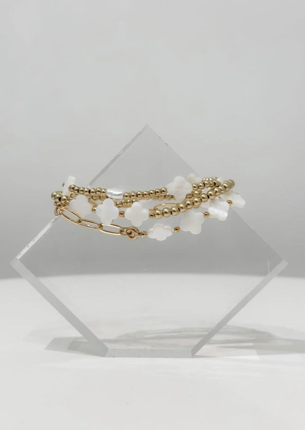 Mother Of Pearl Bracelets, Gold