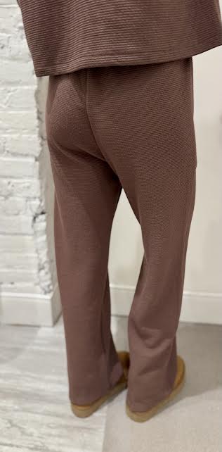 Drawstring Knit Bottoms, Brown