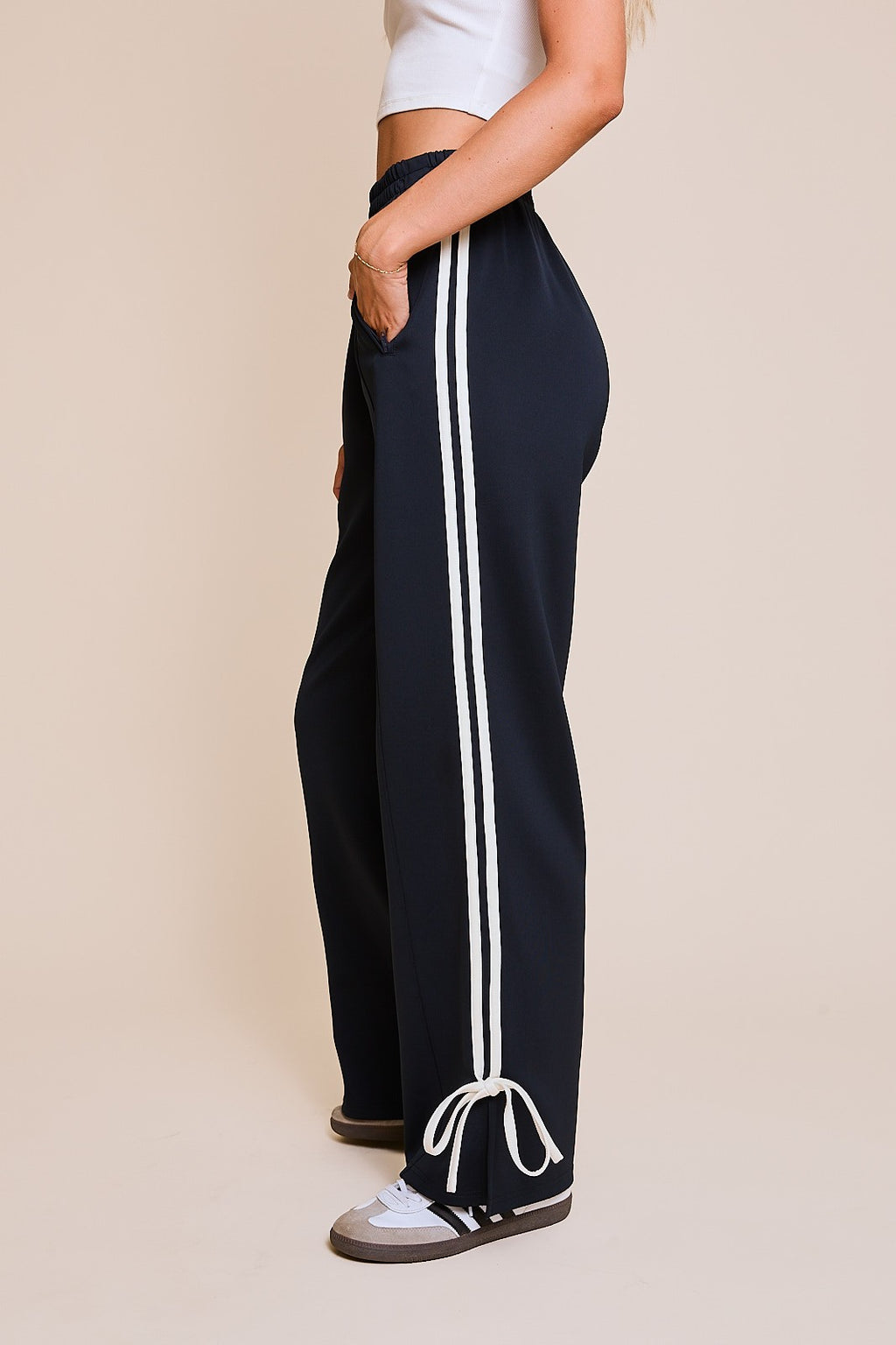 Bow Track Pants, Dark Navy