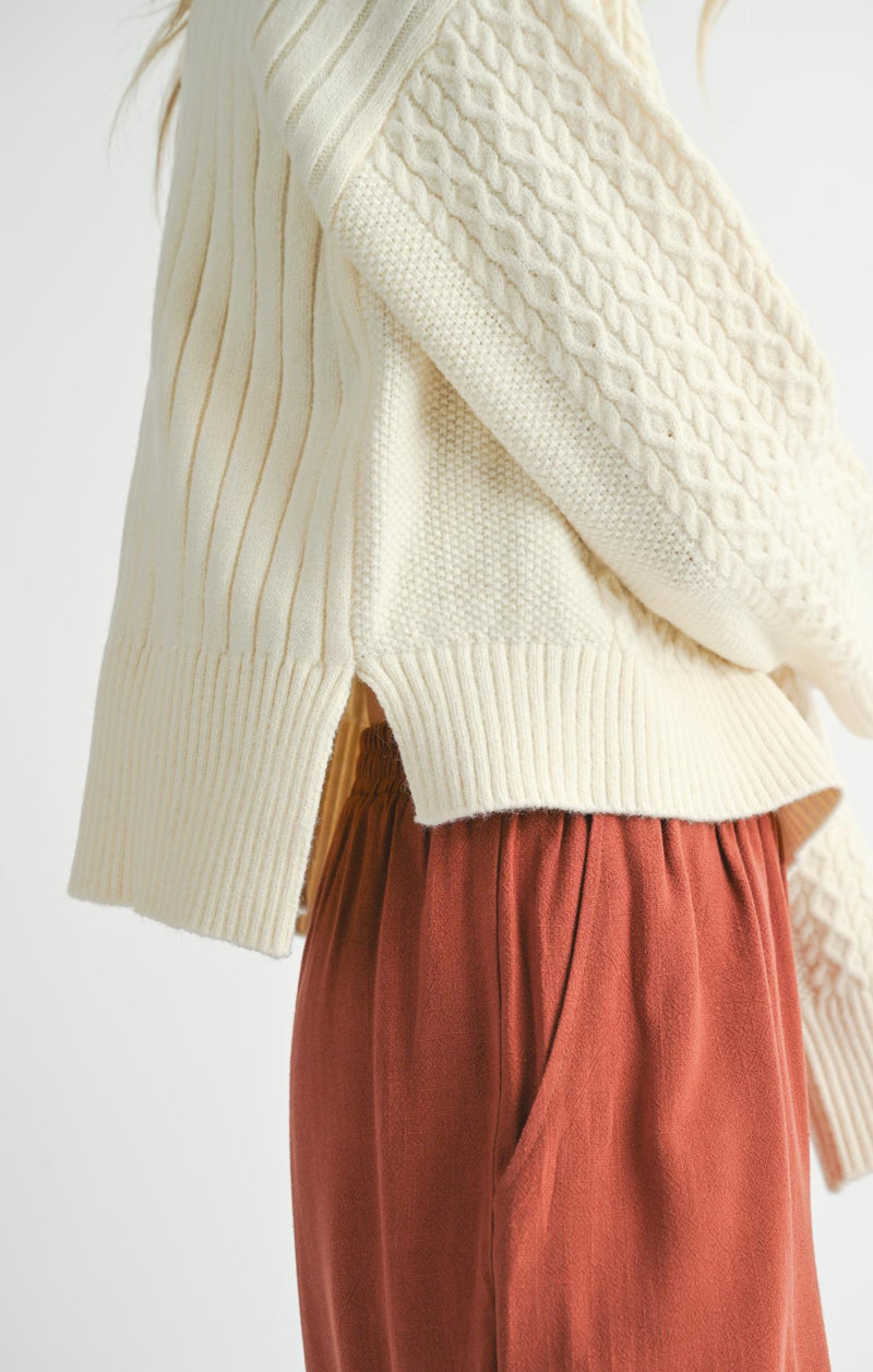 Liss Turtleneck Sweater, Ivory