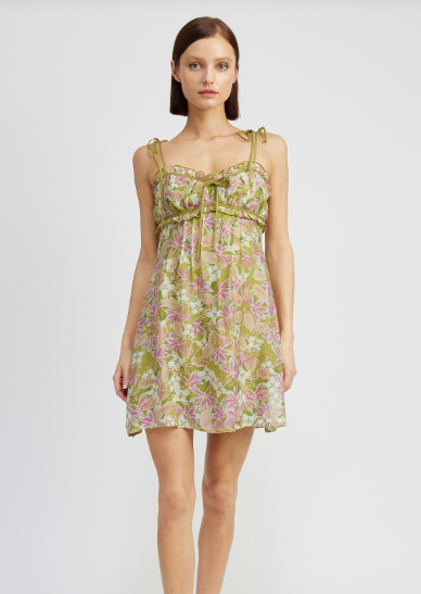 Sedna Mini Dress, Olive Pink