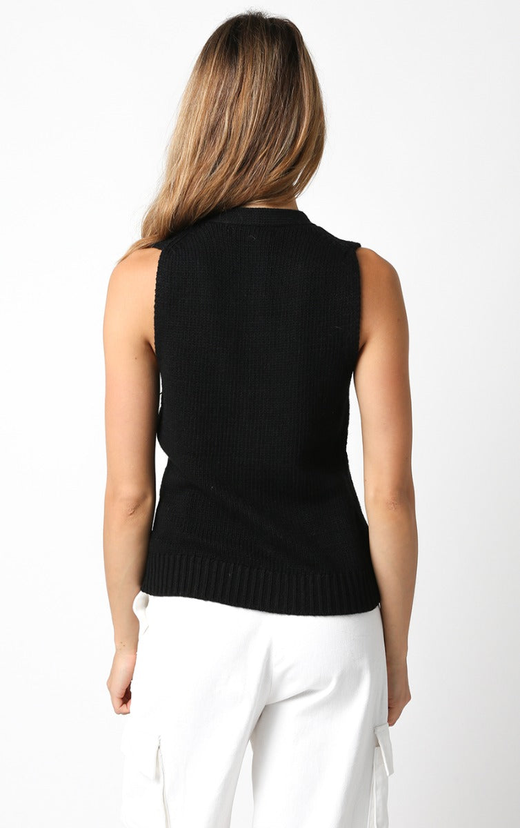 Buttowndown Sweater Vest, Black