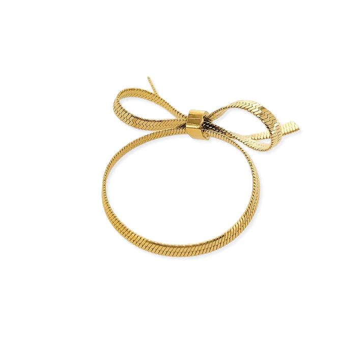 Herringbone Bow Ring, Gold