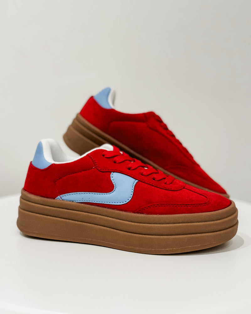 Shelby Platform Sneaker, Red