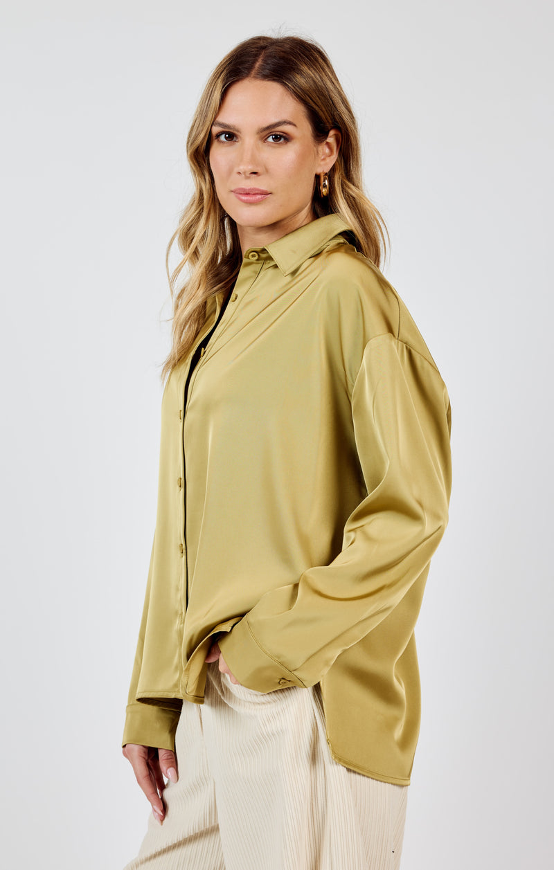 Mood Boost Button Up Shirt, Green