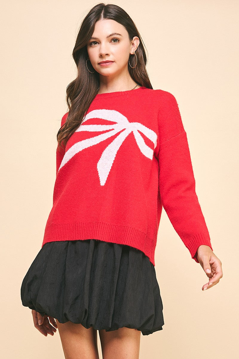 Bow Sweater, Red