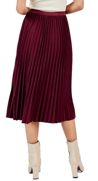 Silent Streets Pleated Midi Skirt, Wine