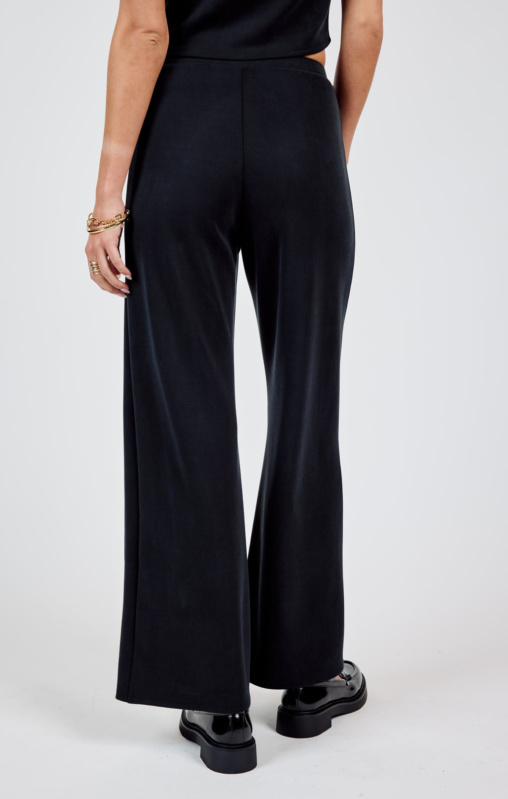 Hustle Knit Wide Leg Pant, Black