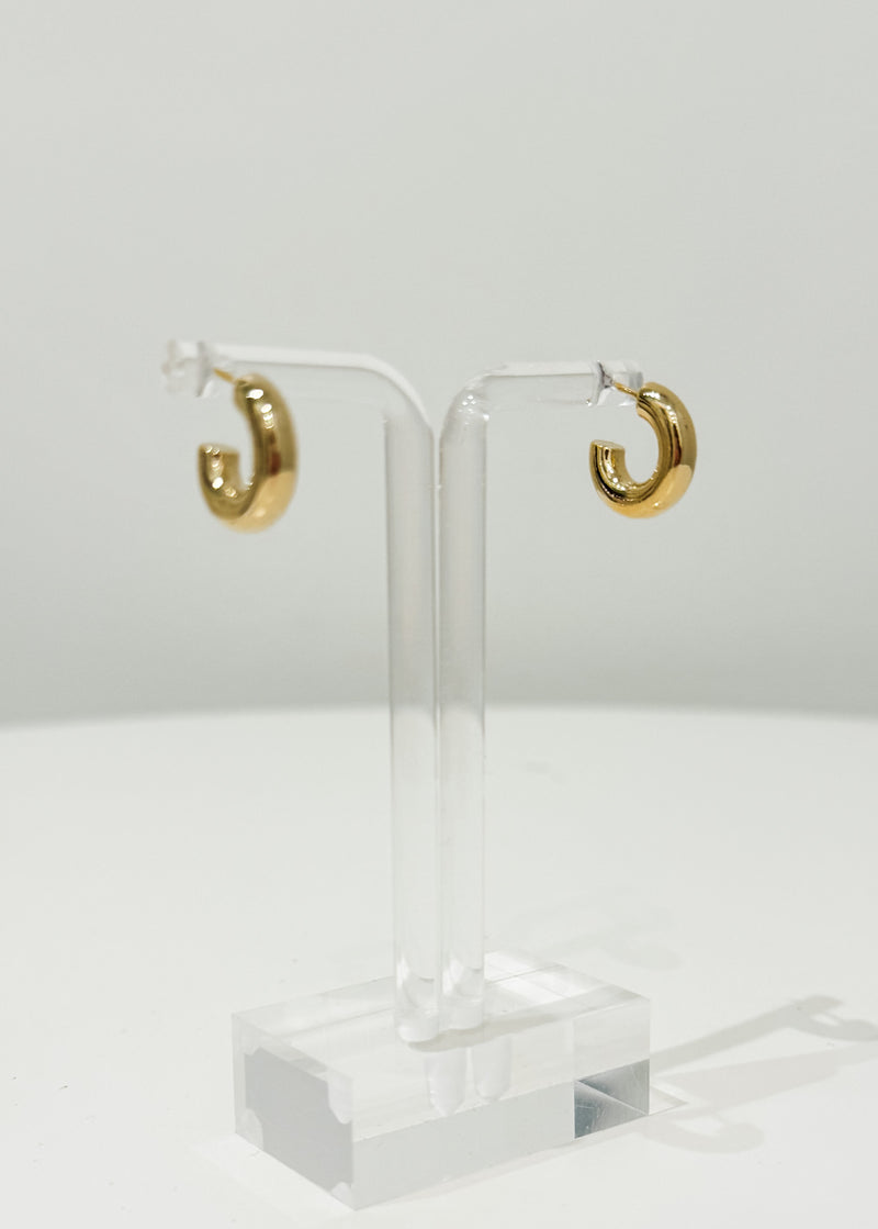 0.5 Mini Hollow Hoop Earrings, Gold