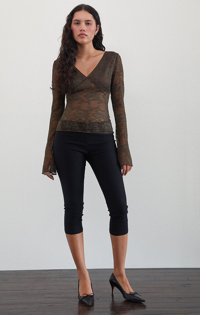 Orphee Lace Top, Brown