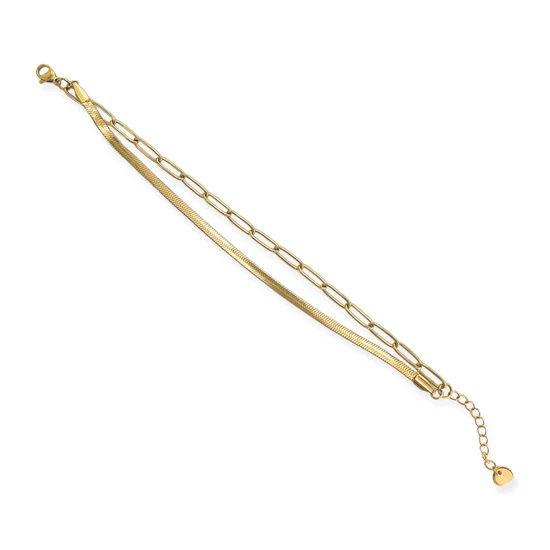 Double Chain Bracelet, Gold