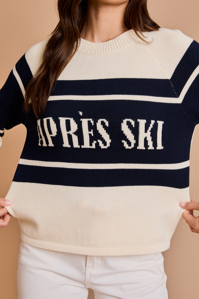 Apres Ski Sweater, Cream/Navy