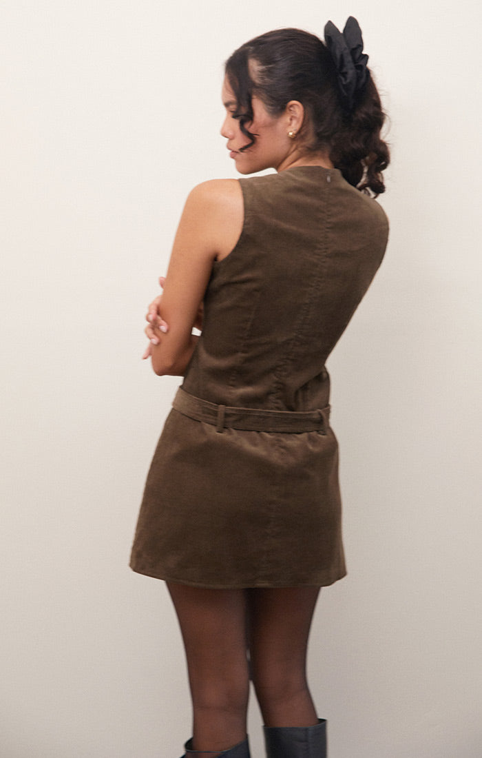 Dilshan Corduroy Dress, Brown