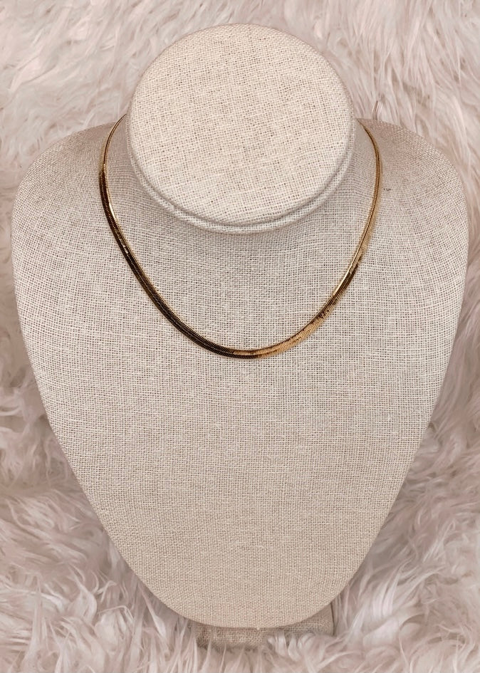 Herringbone Necklace, Gold