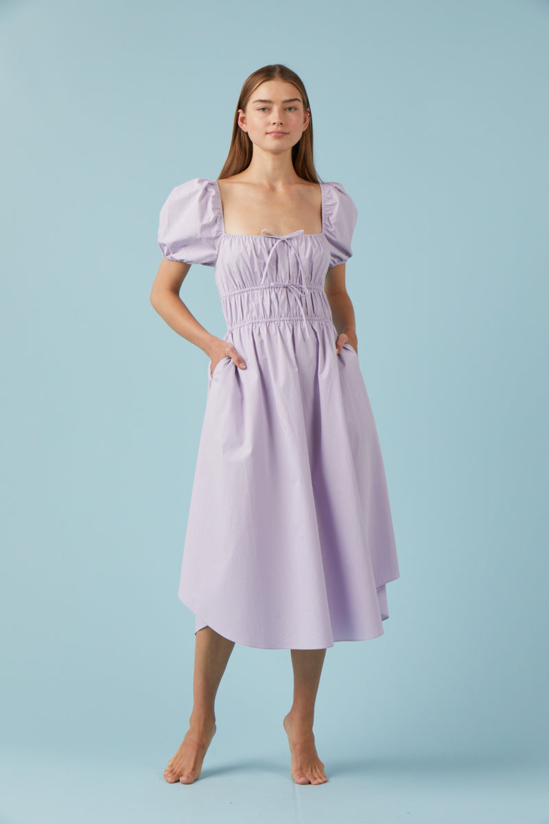 Frida Poplin Dress, Lavender