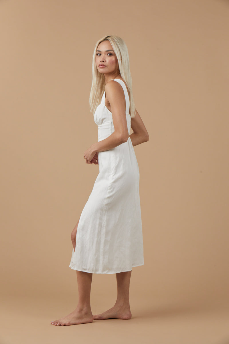 Lya Linen Dress, White