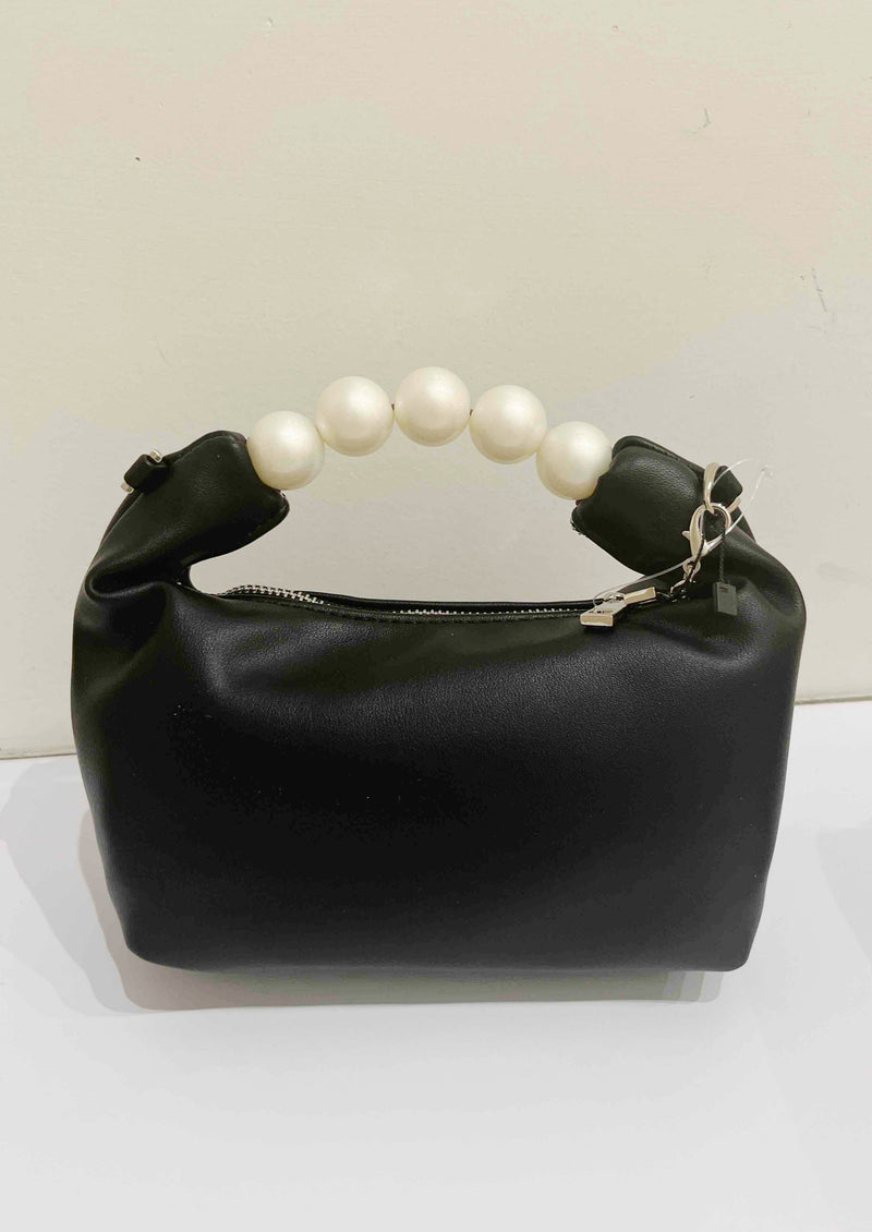 Pearl Handle Mini Bag, Black